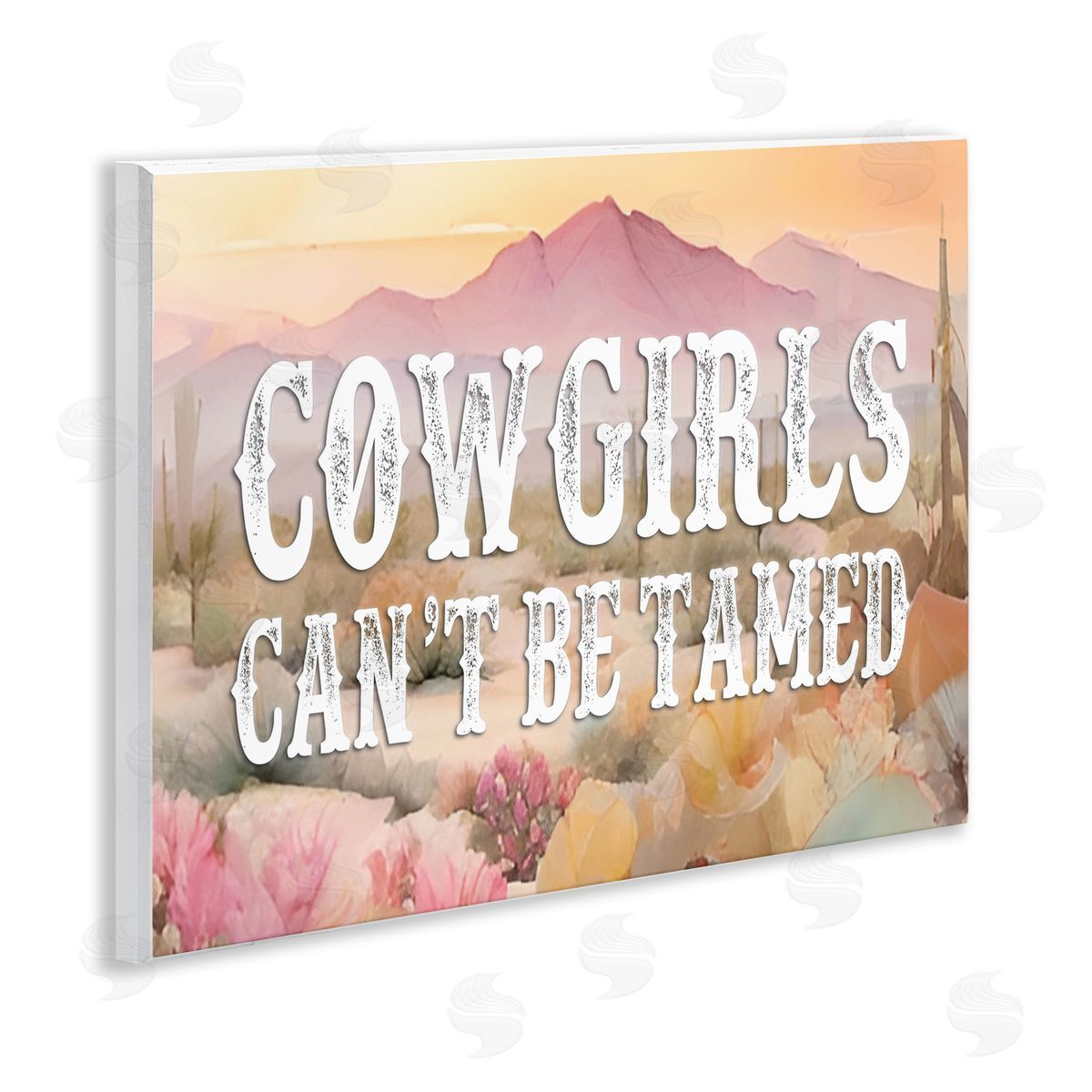 Cowgirls Can't Be Tamed Wood Plaque Wall Art, Home Decor by Lettered and Lined