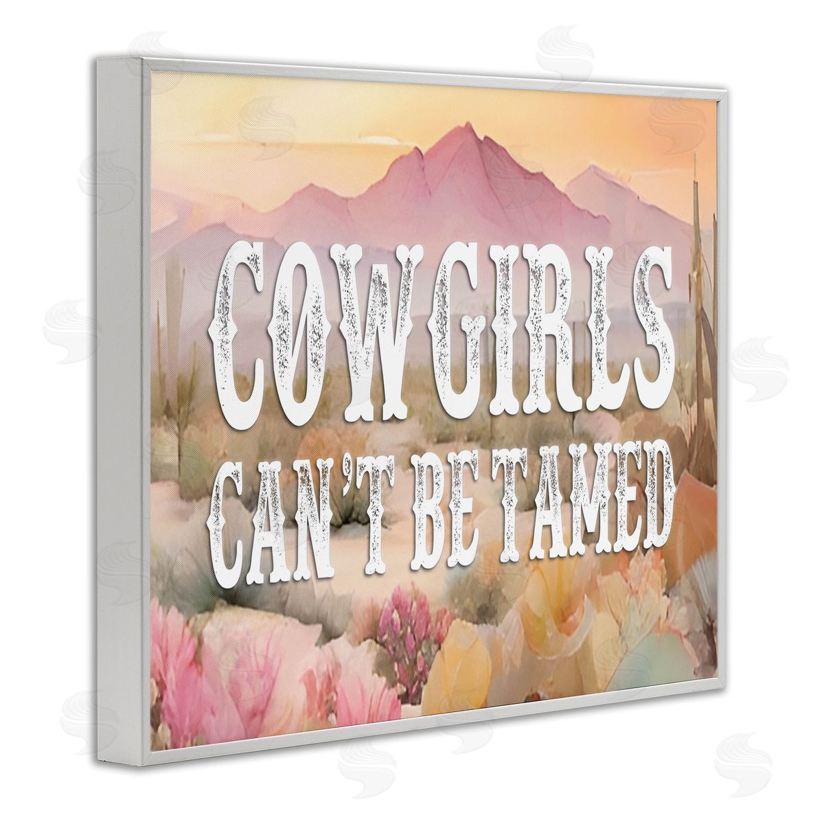 Cowgirls Can't Be Tamed White Frame Print Wall Art, Home Decor by Lettered and Lined