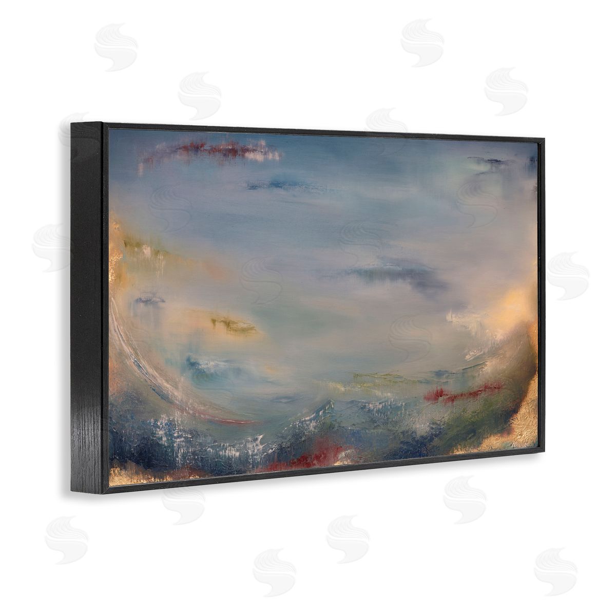 Bottom Of Ocean Abstraction Black Frame Print Wall Art, Home Decor by Lydia Orange