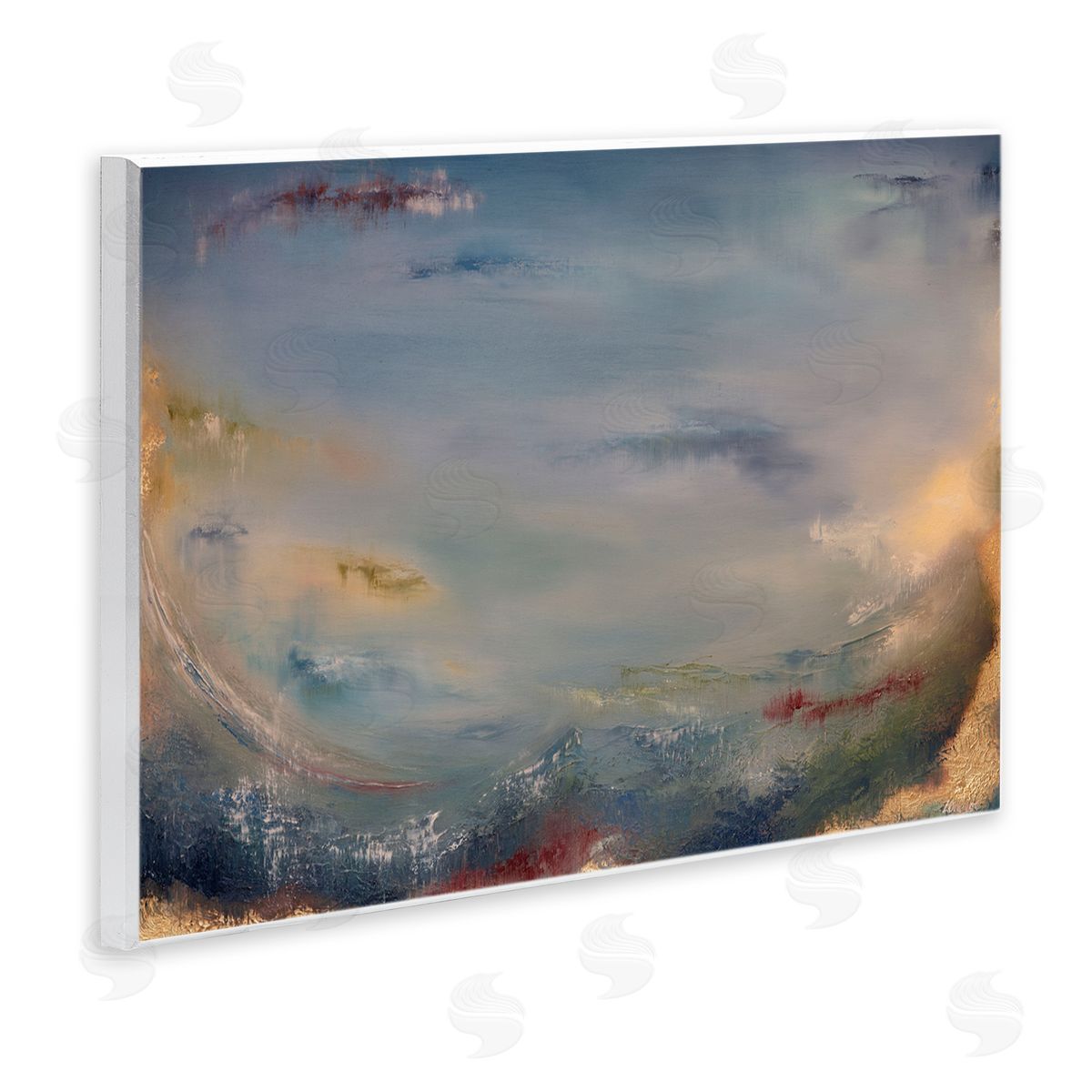 Bottom Of Ocean Abstraction Wood Plaque Wall Art, Home Decor by Lydia Orange