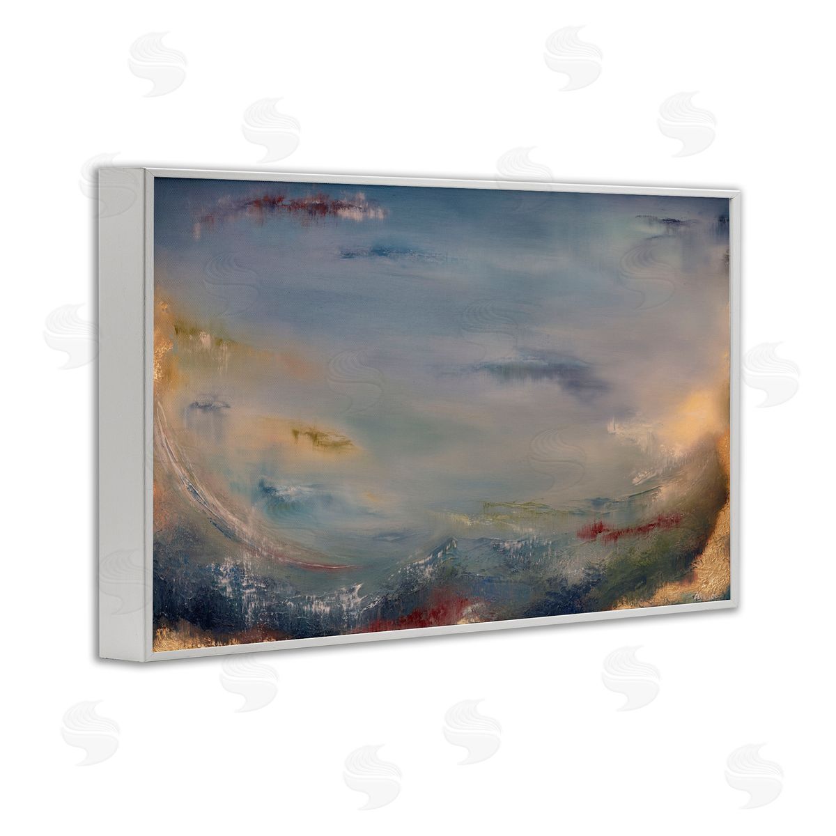 Bottom Of Ocean Abstraction White Frame Print Wall Art, Home Decor by Lydia Orange