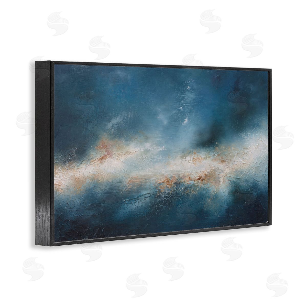 Beneath The Surface Abstract Black Frame Print Wall Art, Home Decor by Lydia Orange