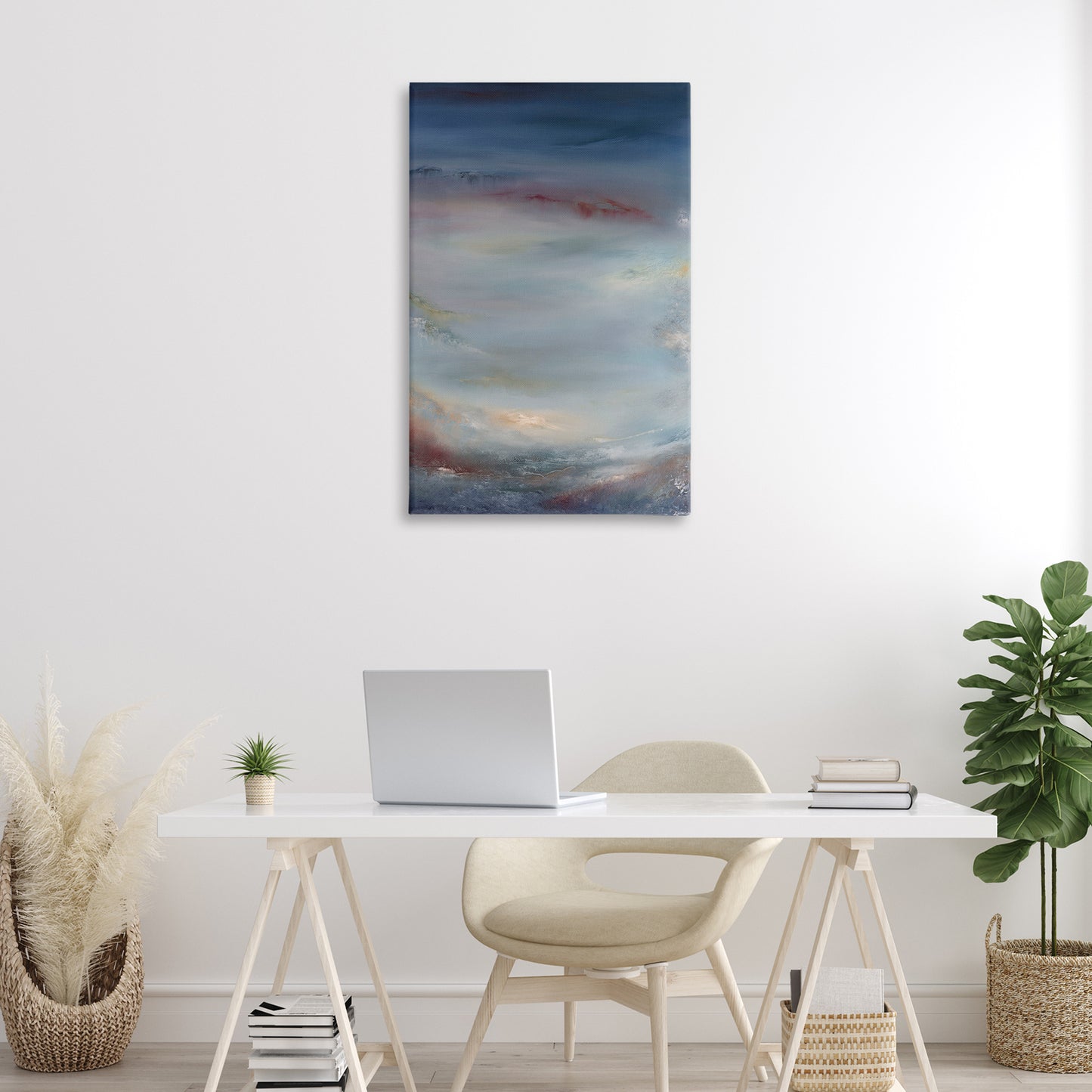 Coral Underwater Impression Canvas Wall Art in Room, Home Decor by Lydia Orange