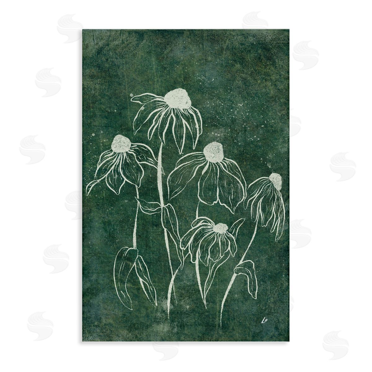 Echinacea Garden Blooms Canvas Wall Art, Home Decor by Lydia Orange