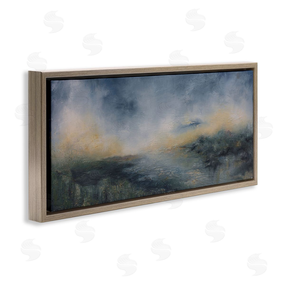 Fame Islands Abstraction Brown Floating Frame Canvas Wall Art, Home Decor by Lydia Orange