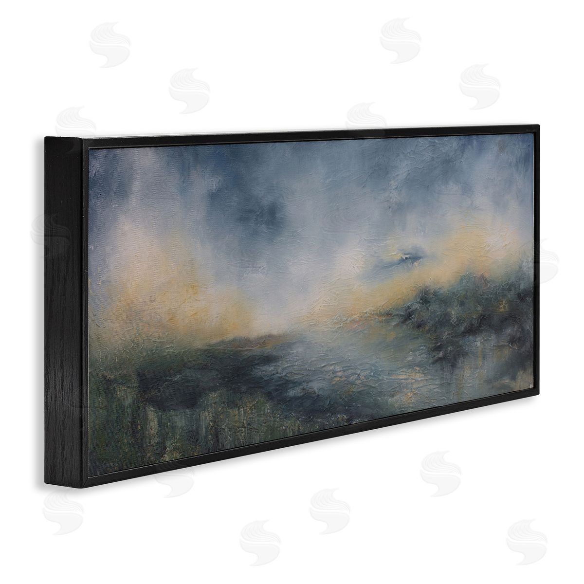 Fame Islands Abstraction Black Frame Print Wall Art, Home Decor by Lydia Orange