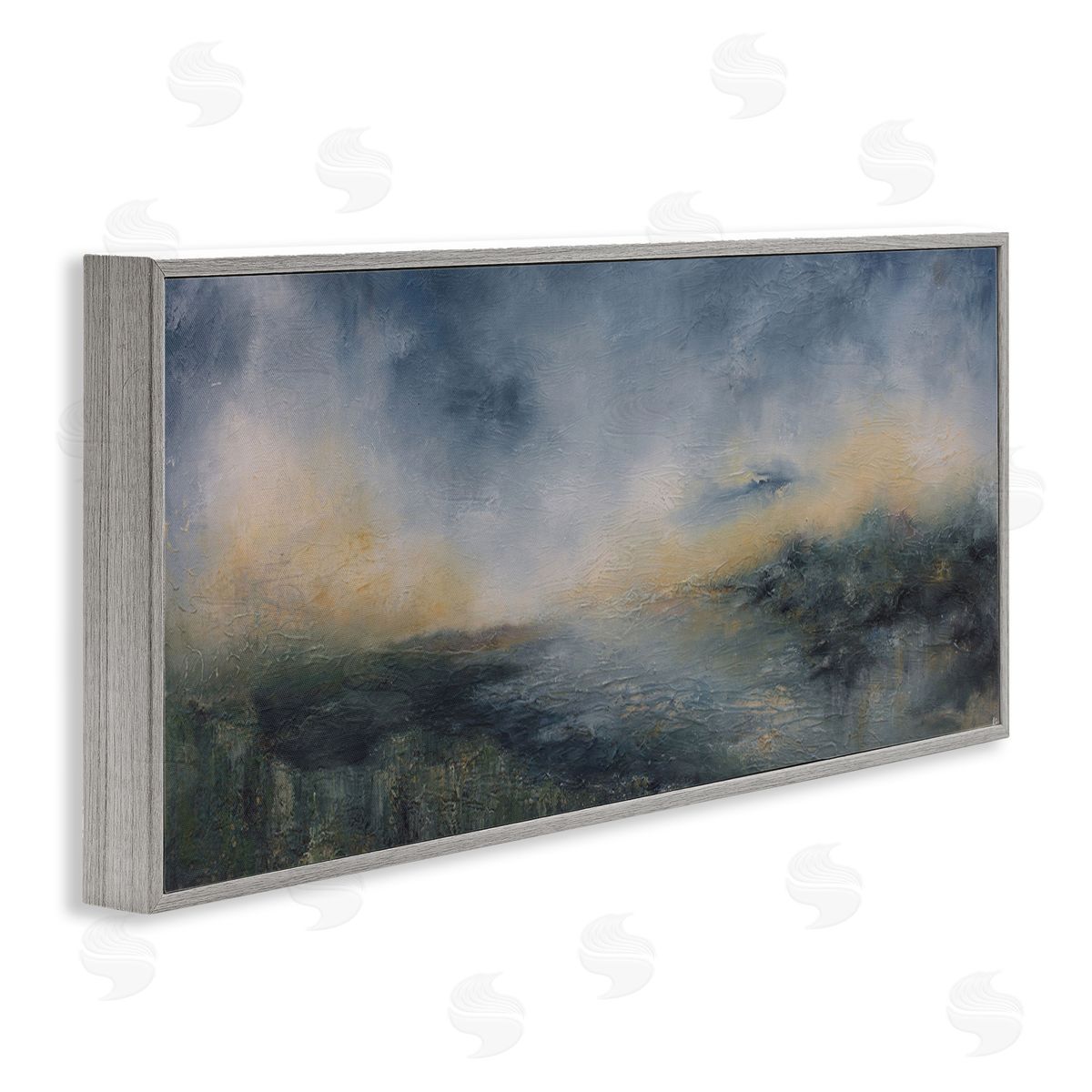 Fame Islands Abstraction Grey Frame Print Wall Art, Home Decor by Lydia Orange