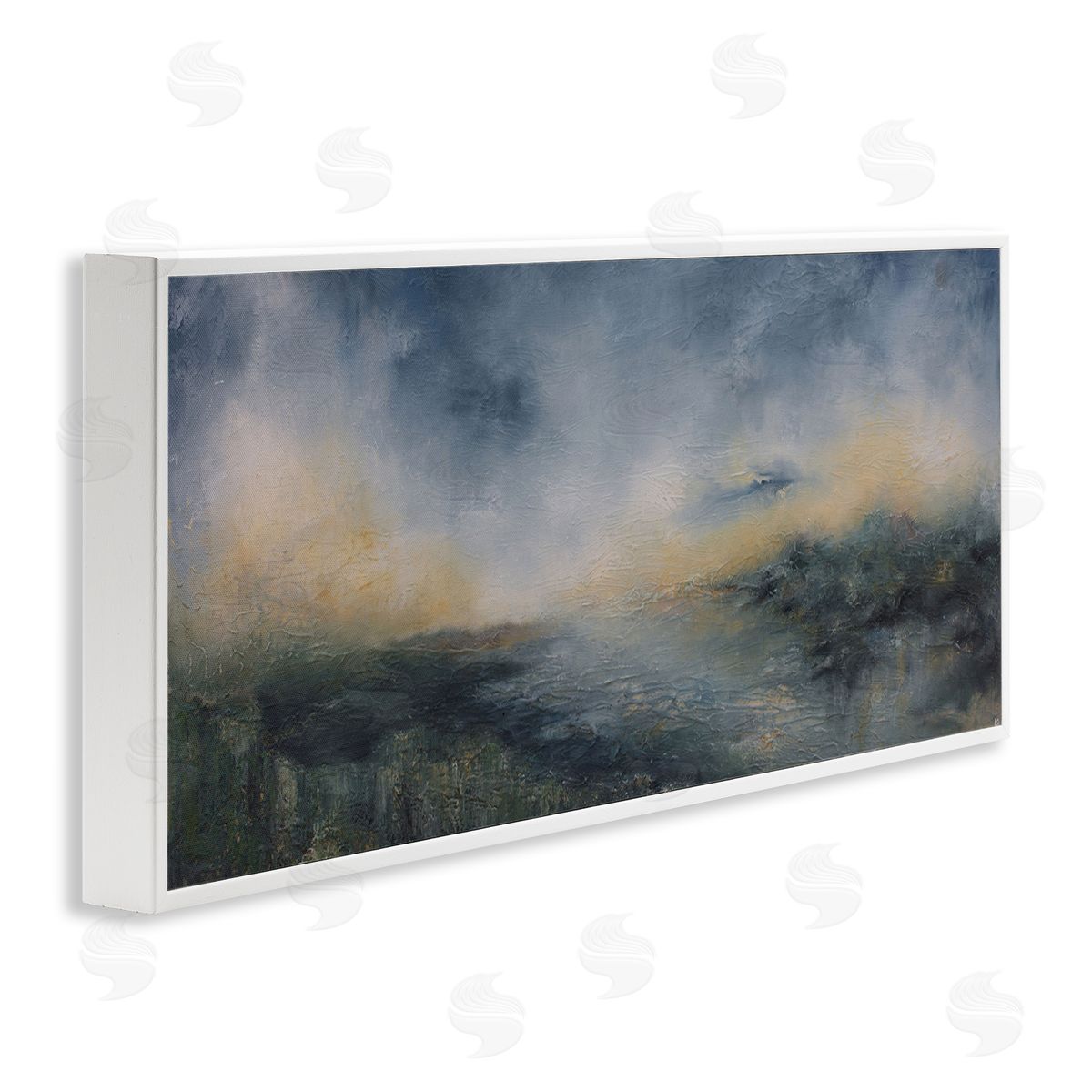 Fame Islands Abstraction White Frame Print Wall Art, Home Decor by Lydia Orange