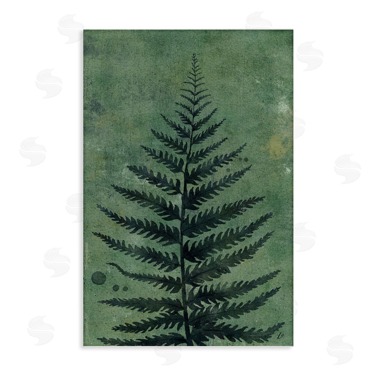 Rustic Fern Impression Canvas Wall Art, Home Decor by Lydia Orange