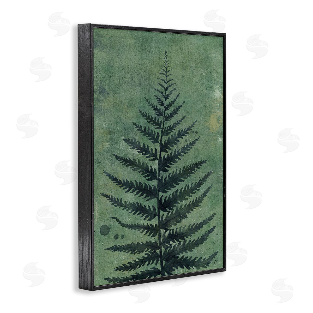 Rustic Fern Impression Black Frame Print Wall Art, Home Decor by Lydia Orange