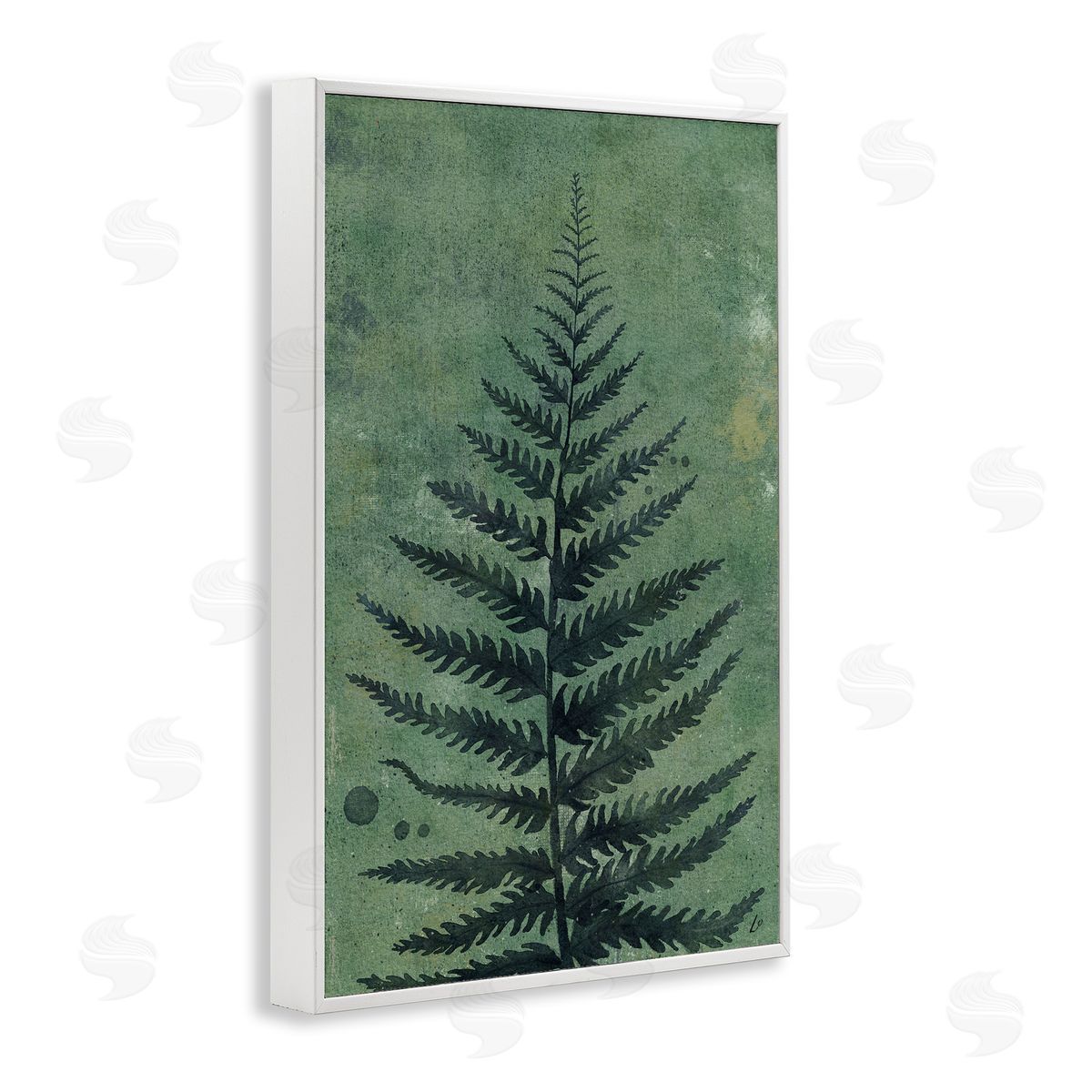 Rustic Fern Impression White Frame Print Wall Art, Home Decor by Lydia Orange
