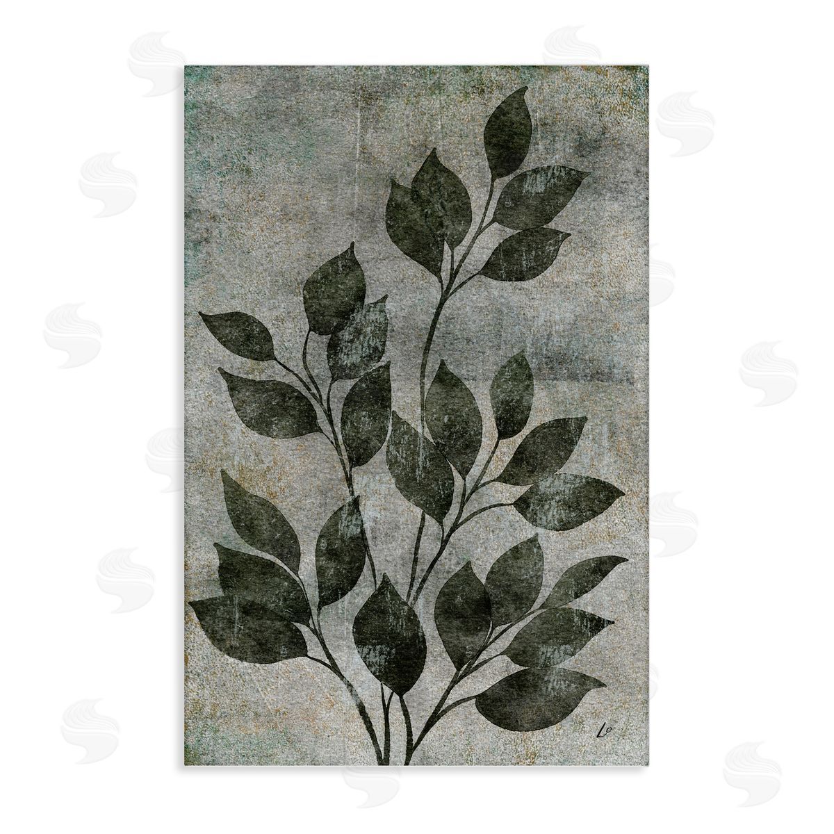 Love & Leaves Rustic Canvas Wall Art, Home Decor by Lydia Orange