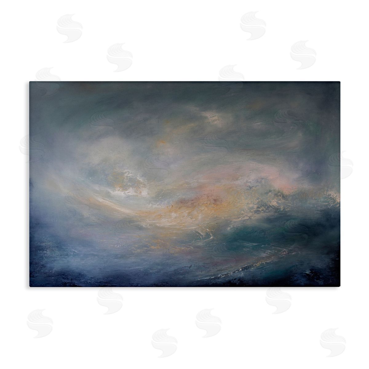 Swirling Abstract Clouds Canvas Wall Art, Home Decor by Lydia Orange