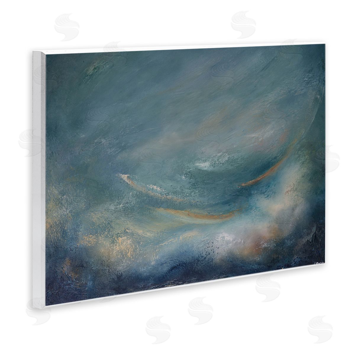 Dark Storm Clouds Abstract Wood Plaque Wall Art, Home Decor by Lydia Orange
