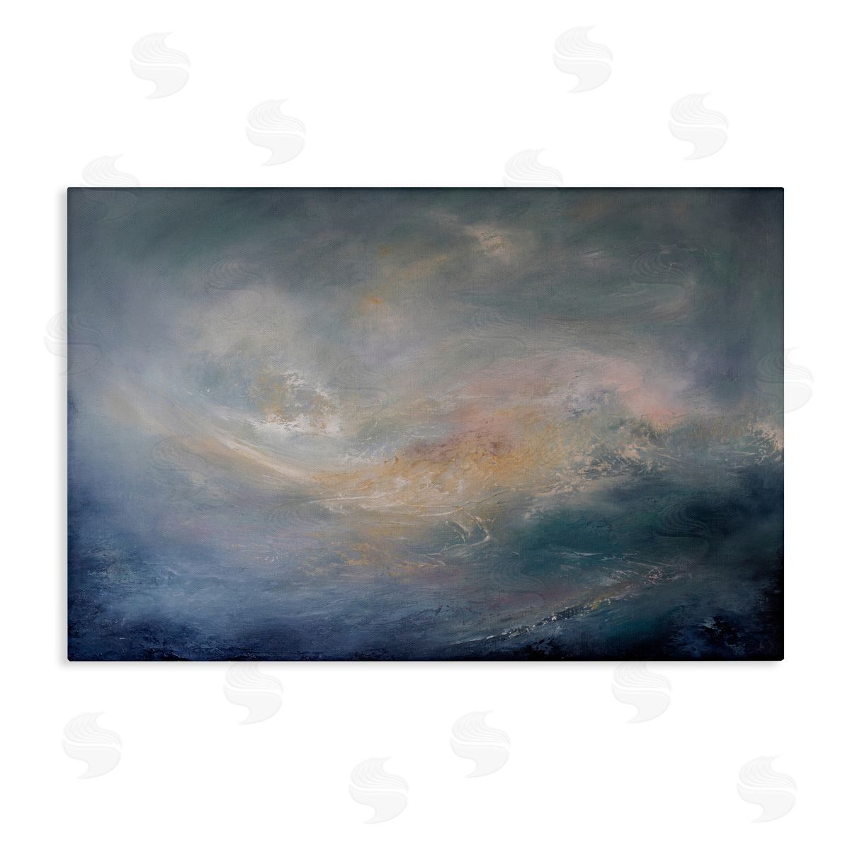 Cascading Clouds Abstract Canvas Wall Art, Home Decor by Lydia Orange