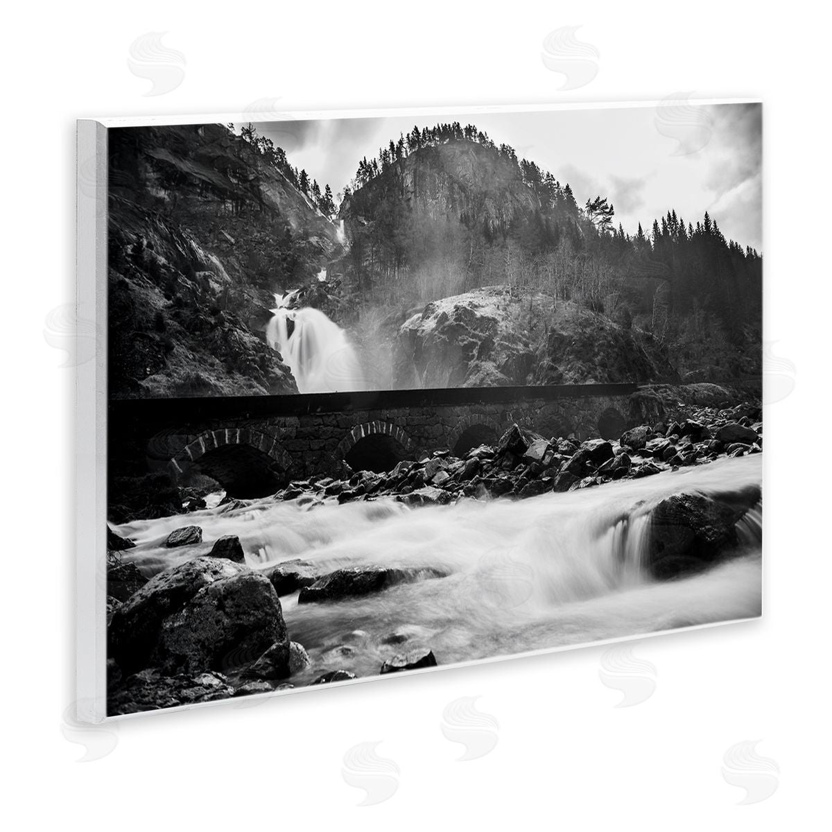 Waterfall Ravine Photography Wood Plaque Wall Art, Home Decor by Thomas Tepstad Berge