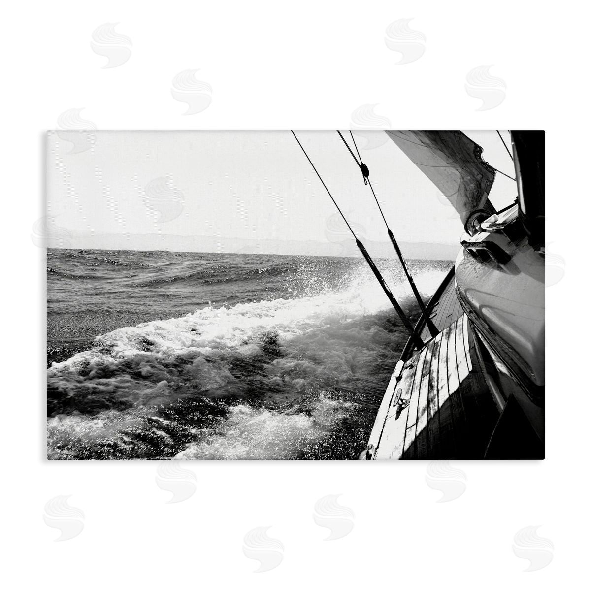 Boat & Splashing Wake Canvas Wall Art, Home Decor by Kyle