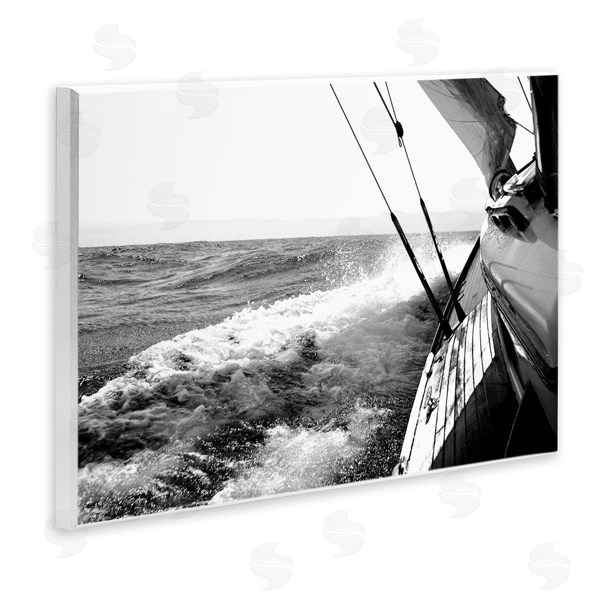 Boat & Splashing Wake Wood Plaque Wall Art, Home Decor by Kyle