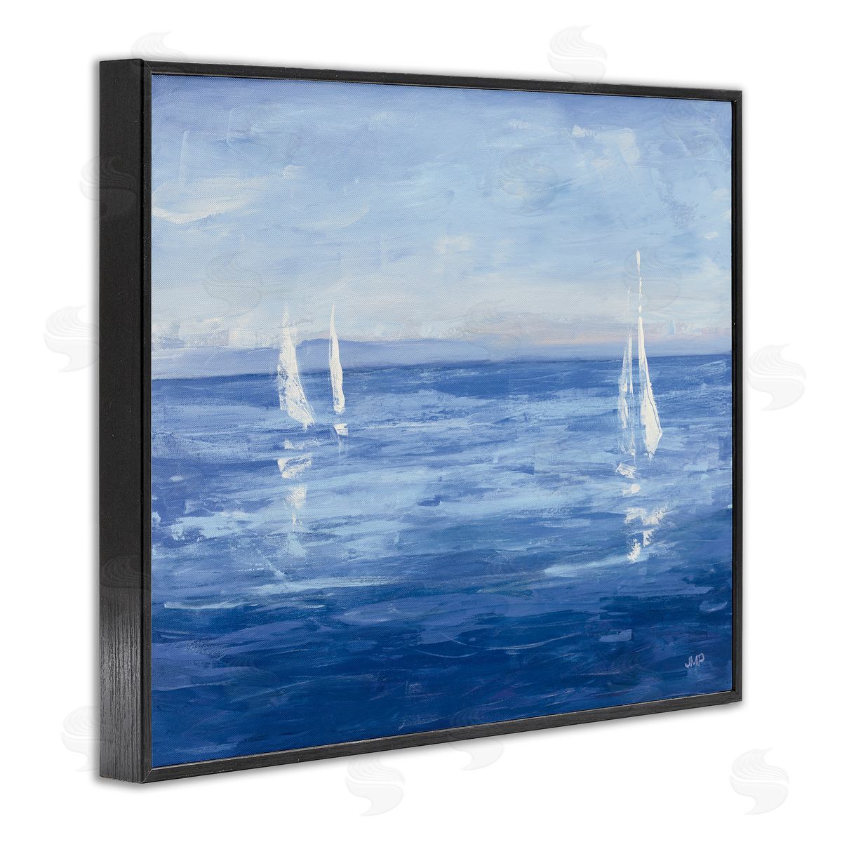 Vivid Boats Open Sail Black Frame Print Wall Art, Home Decor by Julia Purinton