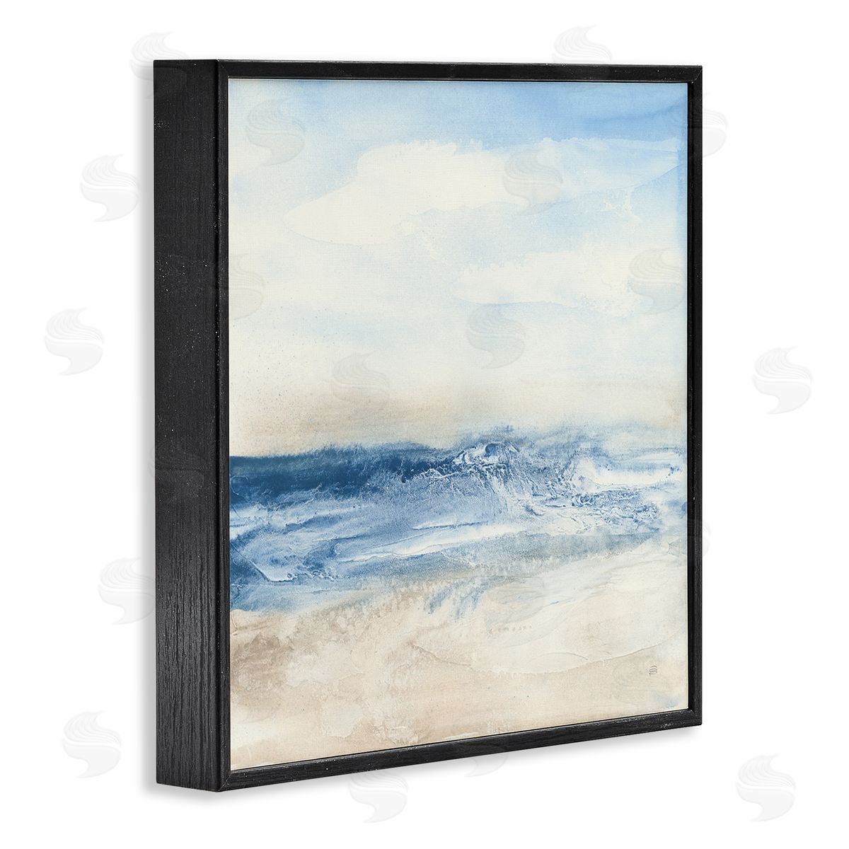 Abstract Surf & Sand Black Frame Print Wall Art, Home Decor by Chris Paschke