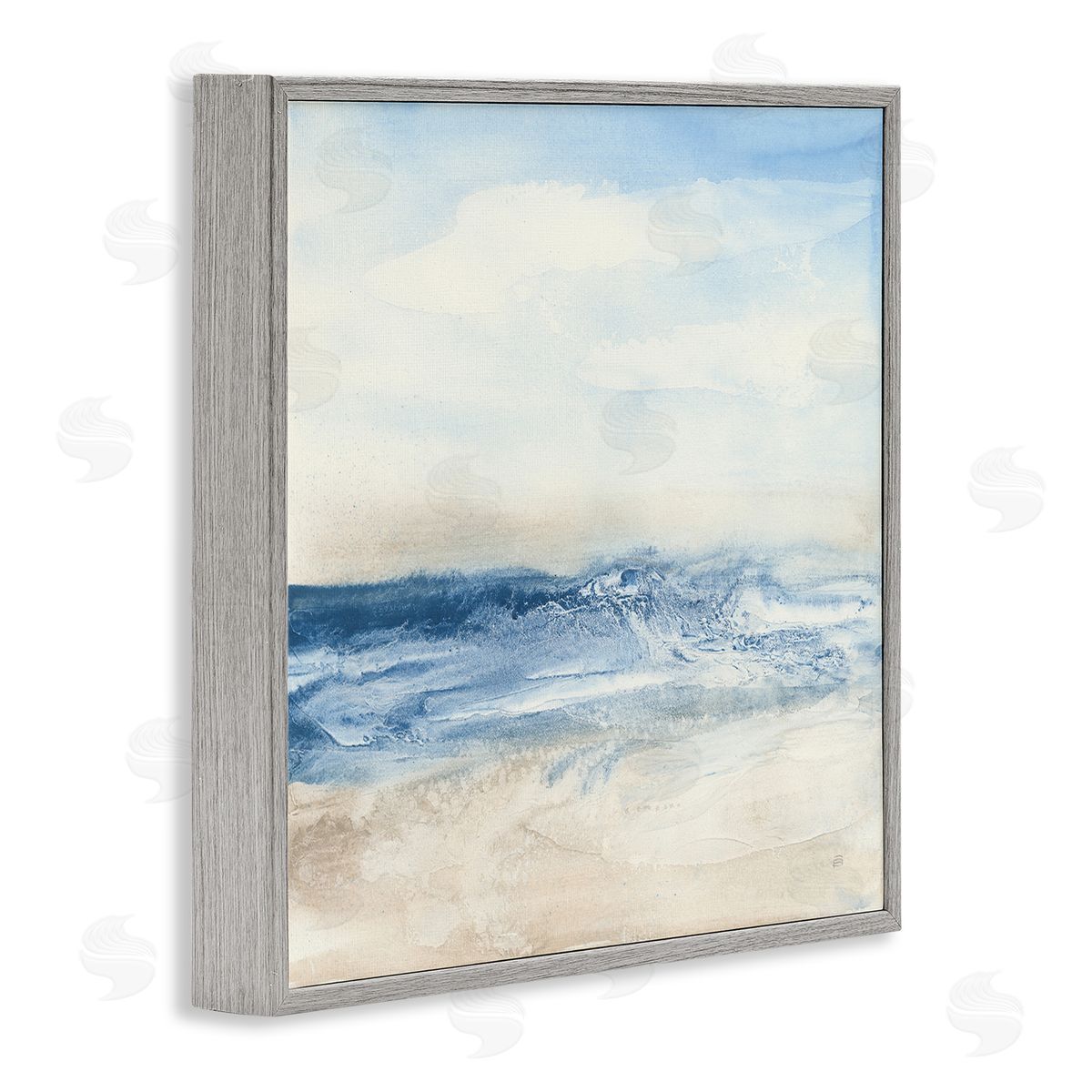 Abstract Surf & Sand Grey Frame Print Wall Art, Home Decor by Chris Paschke