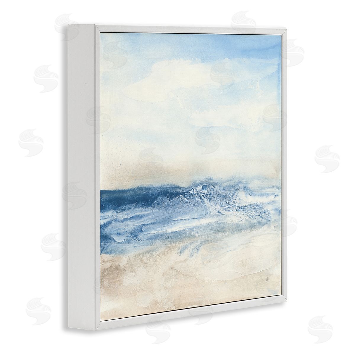 Abstract Surf & Sand White Frame Print Wall Art, Home Decor by Chris Paschke