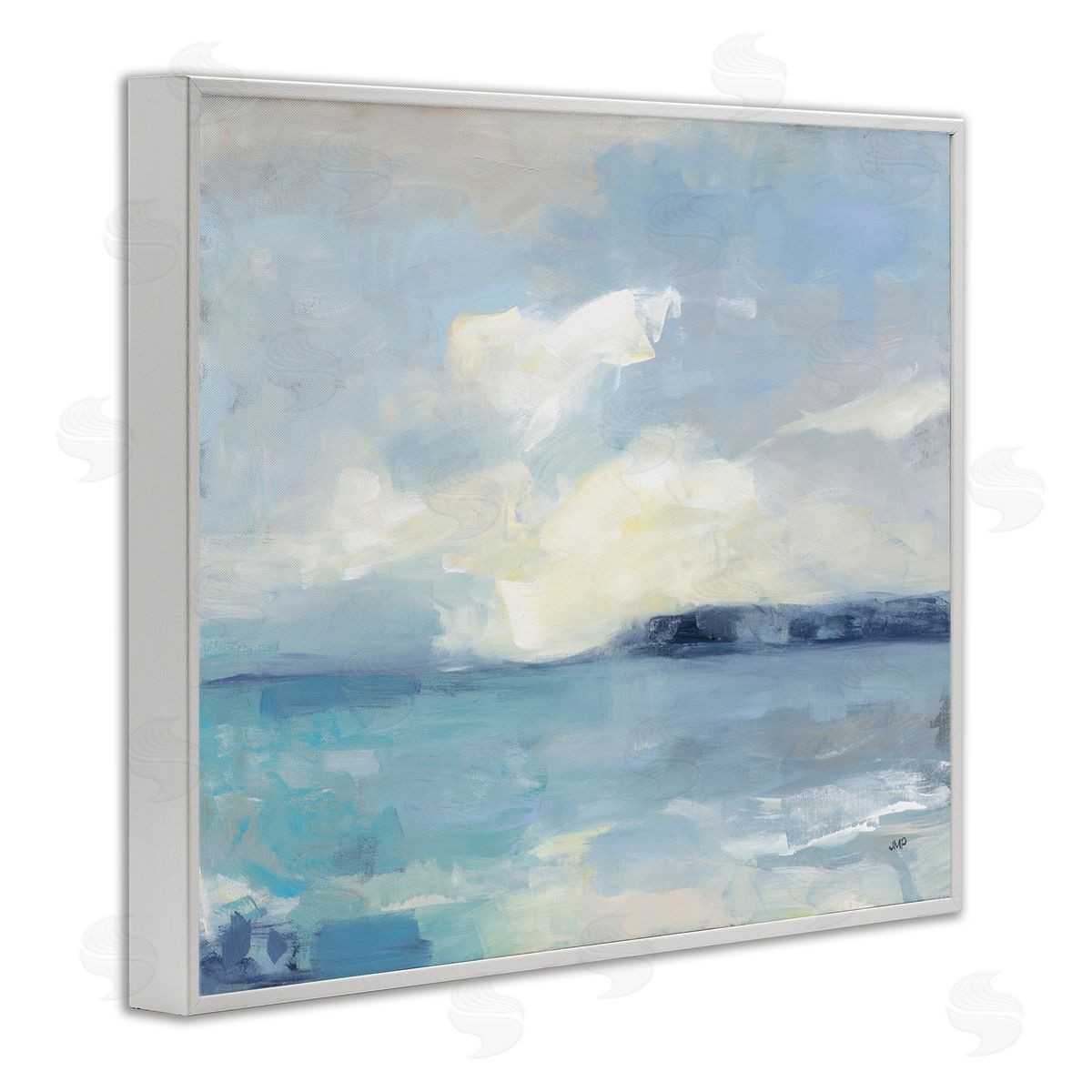 Sunny Peninsula Seascape White Frame Print Wall Art, Home Decor by Julia Purinton