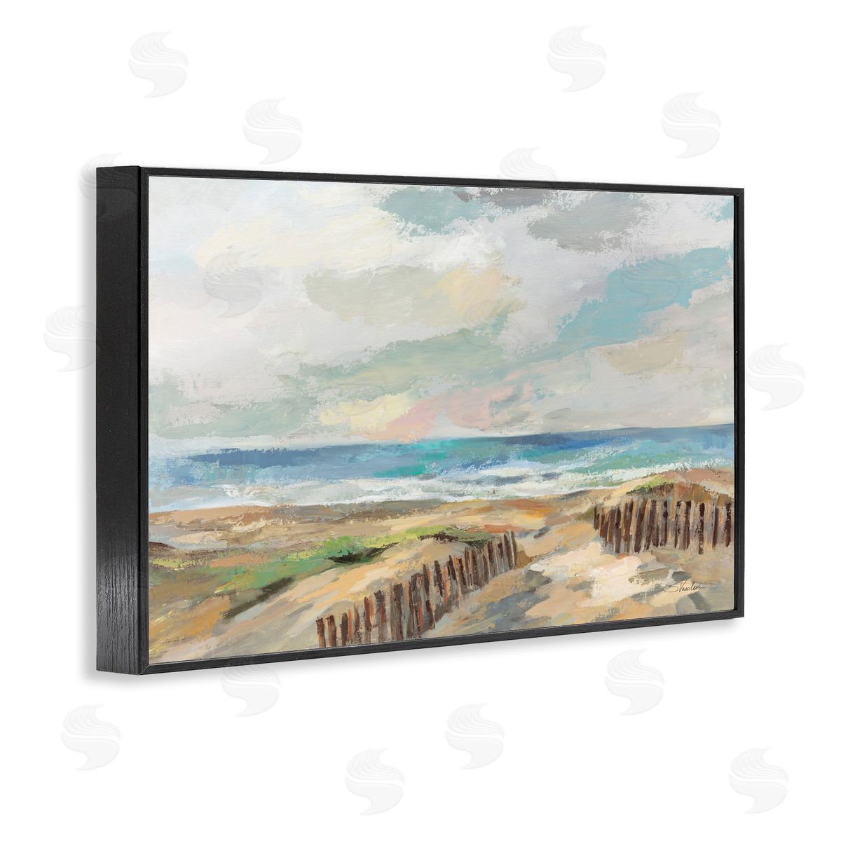 Summer Beach Dunes Black Frame Print Wall Art, Home Decor by Silvia Vassileva