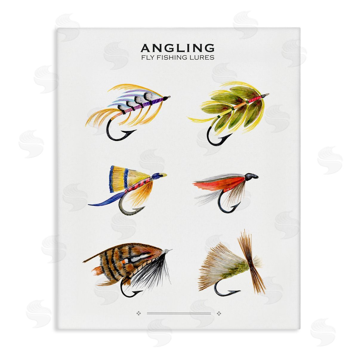 Angling Fly Fishing Lures Canvas Wall Art, Home Decor by Brett Blumenthal