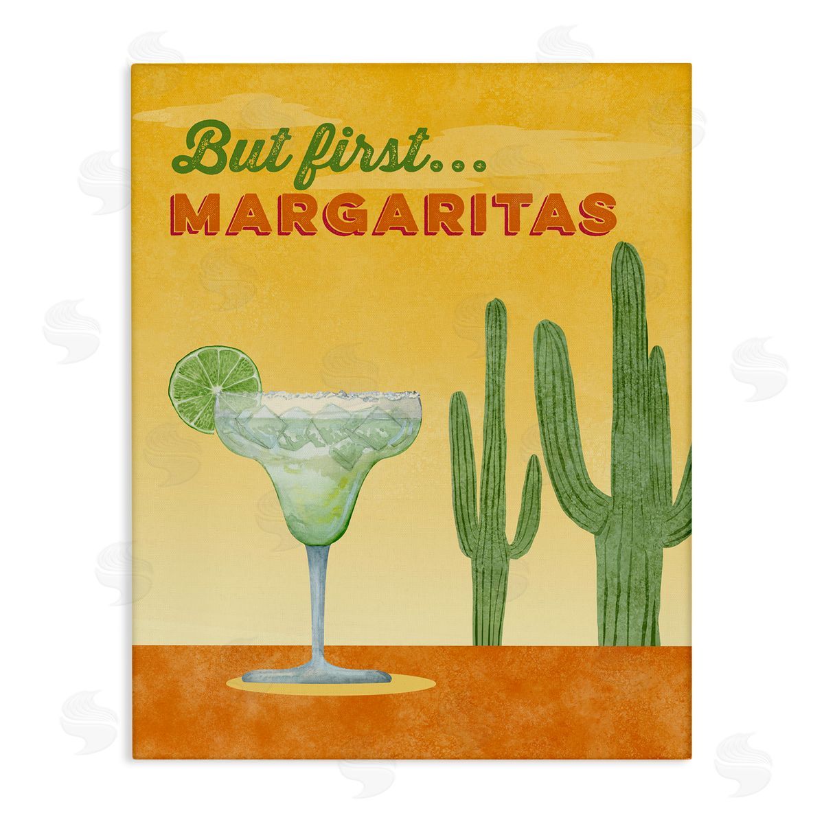 Margarita & Desert Cactus Canvas Wall Art, Home Decor by Brett Blumenthal