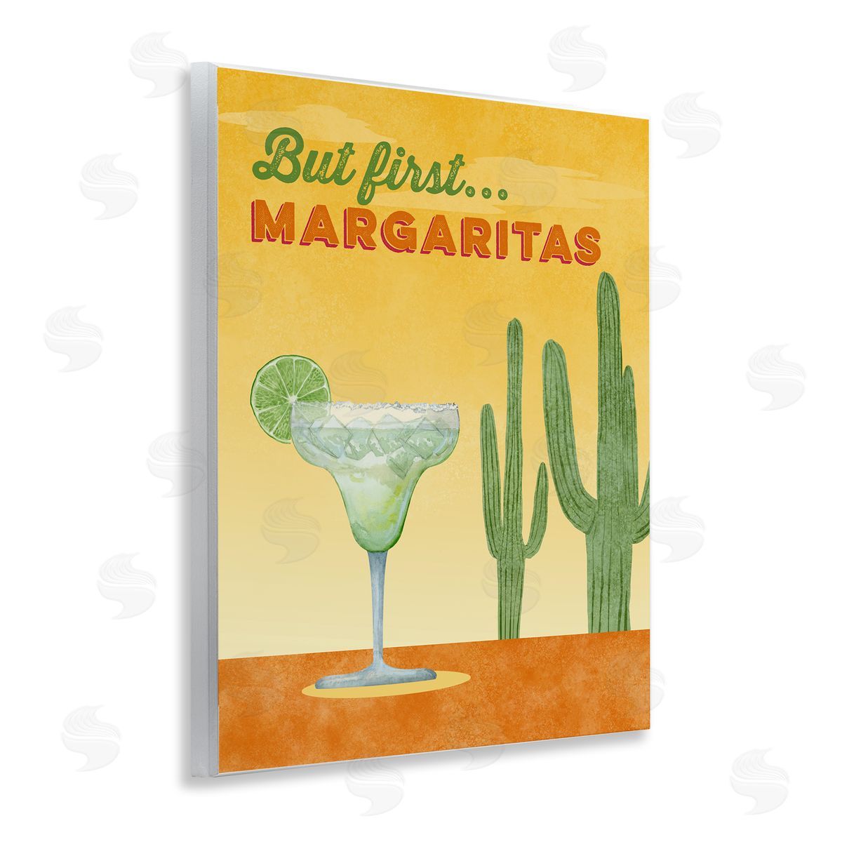 Margarita & Desert Cactus Wood Plaque Wall Art, Home Decor by Brett Blumenthal