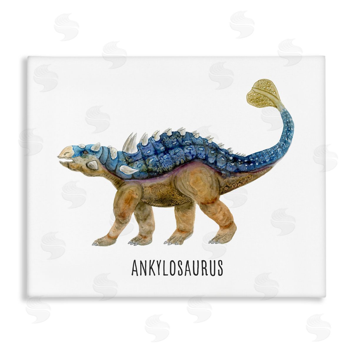 Ankylosaurus Dinosaur Learning Canvas Wall Art, Home Decor by Brett Blumenthal