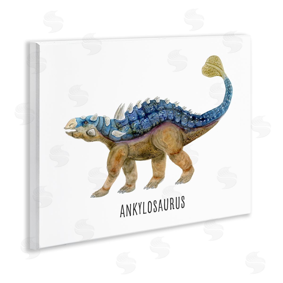 Ankylosaurus Dinosaur Learning Wood Plaque Wall Art, Home Decor by Brett Blumenthal