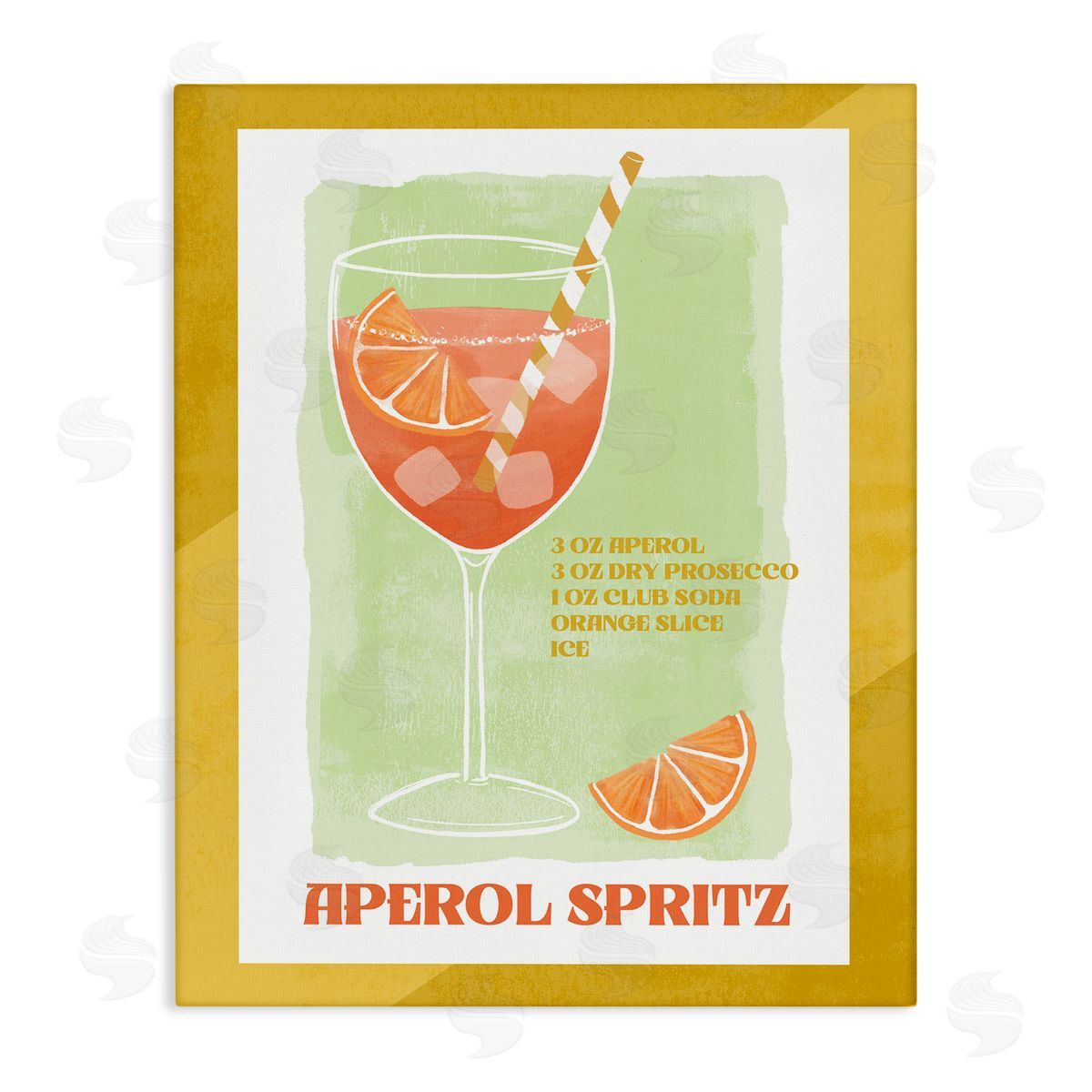 Retro Aperol Spritz Recipe Canvas Wall Art, Home Decor by Deane Beesley