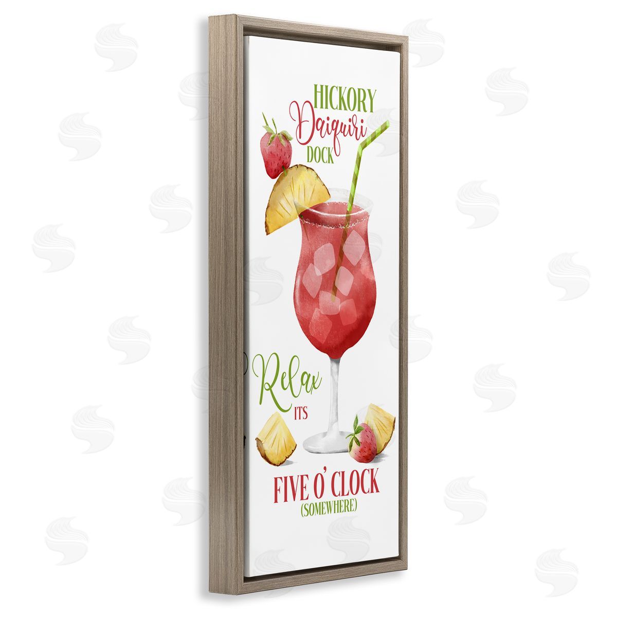 Fun Cocktail Expression Brown Floating Frame Canvas Wall Art, Home Decor by Deane Beesley
