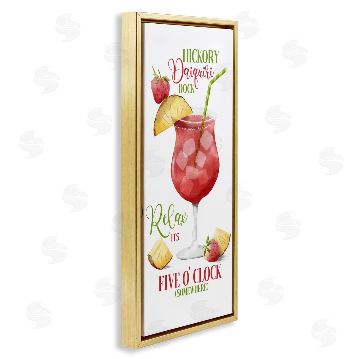 Fun Cocktail Expression Gold Floating Frame Canvas Wall Art, Home Decor by Deane Beesley