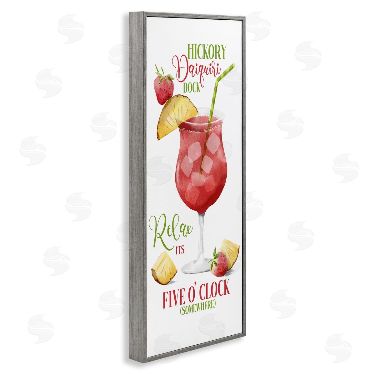 Fun Cocktail Expression Grey Frame Print Wall Art, Home Decor by Deane Beesley