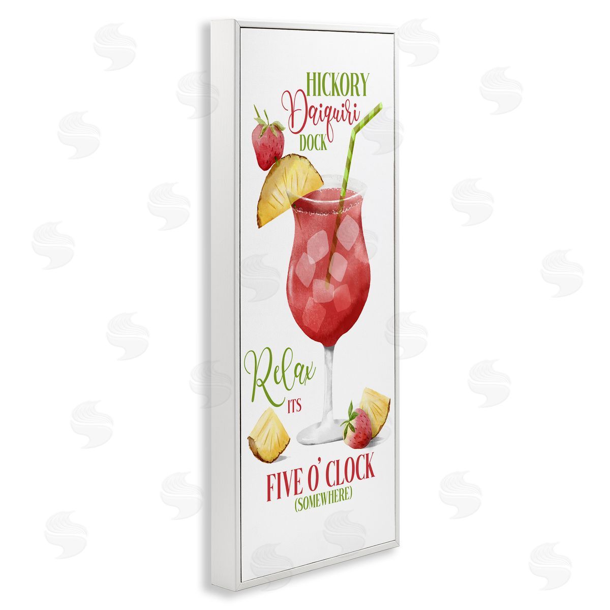 Fun Cocktail Expression White Frame Print Wall Art, Home Decor by Deane Beesley