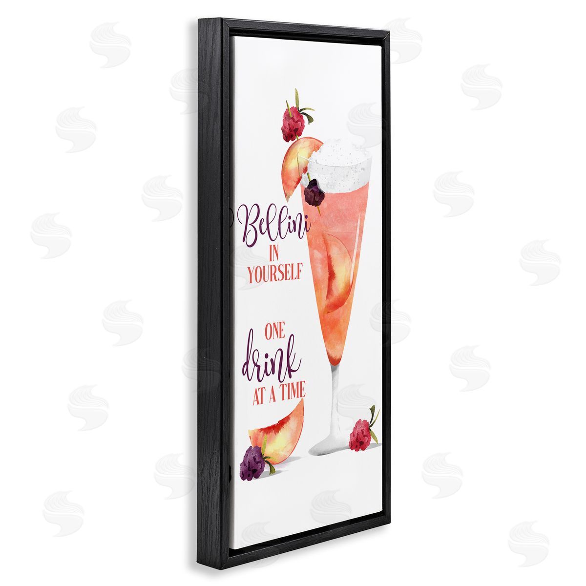 Fun Summer Drink Pun Black Floating Frame Canvas Wall Art, Home Decor by Deane Beesley