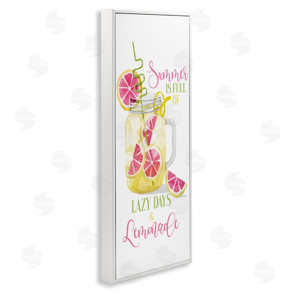Fun Summer Lemonade White Frame Print Wall Art, Home Decor by Deane Beesley