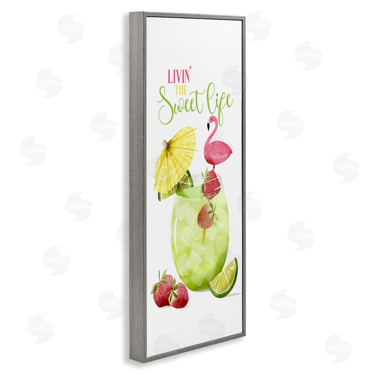 Sweet Life Summer Drink Grey Frame Print Wall Art, Home Decor by Deane Beesley
