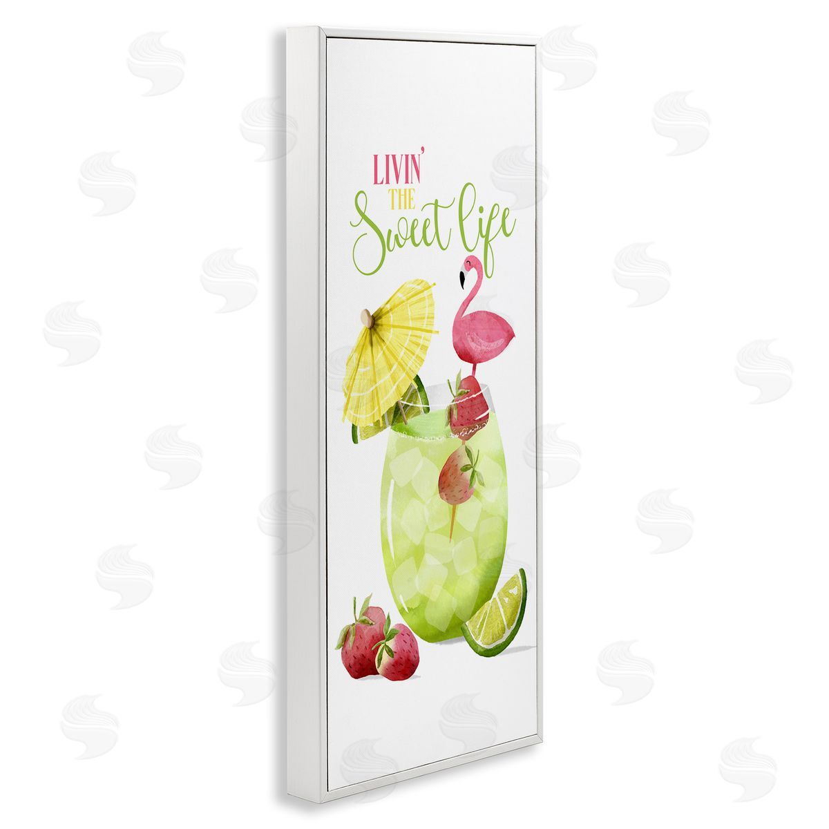 Sweet Life Summer Drink White Frame Print Wall Art, Home Decor by Deane Beesley