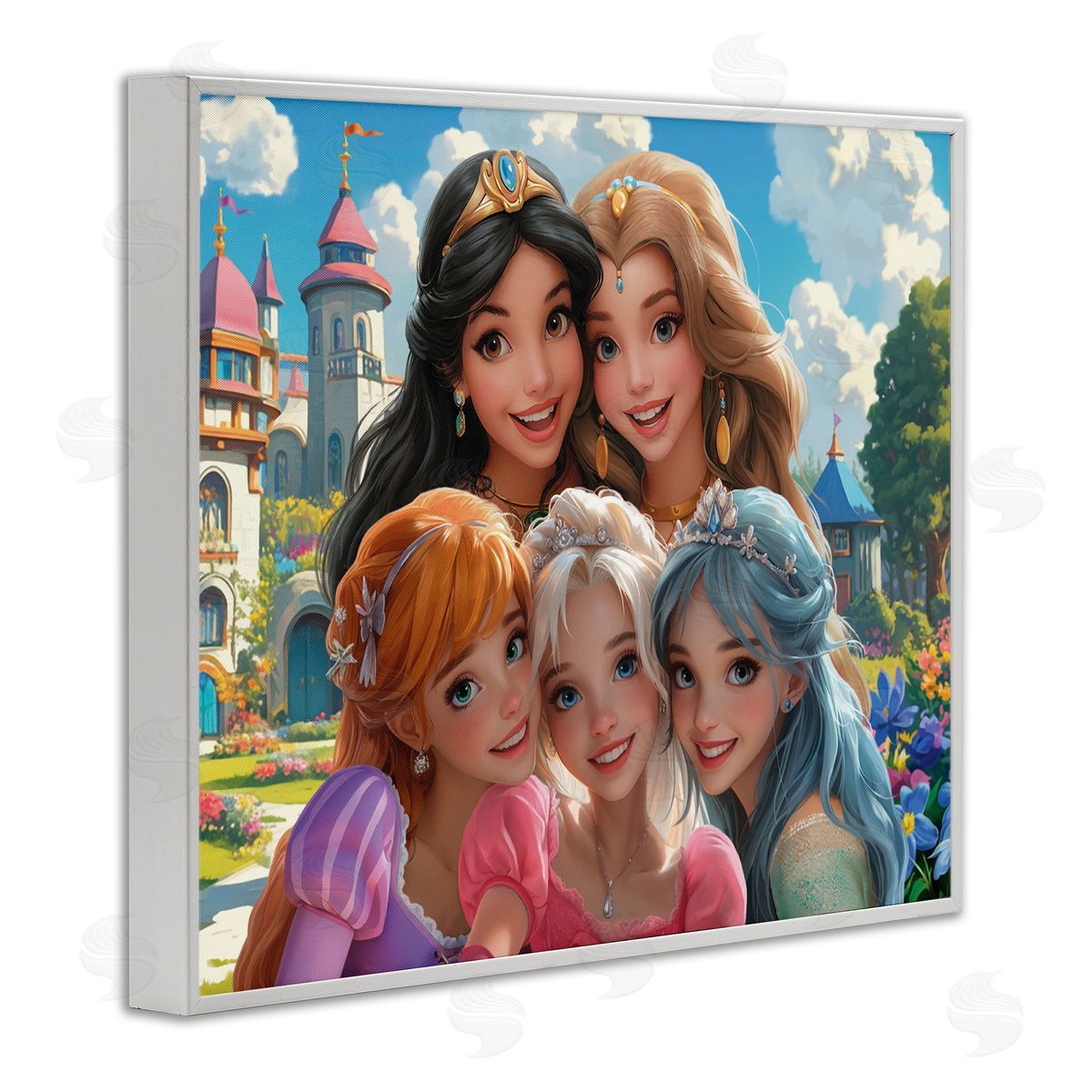 Princess Selfie by Castle White Frame Print Wall Art, Home Decor by Image World