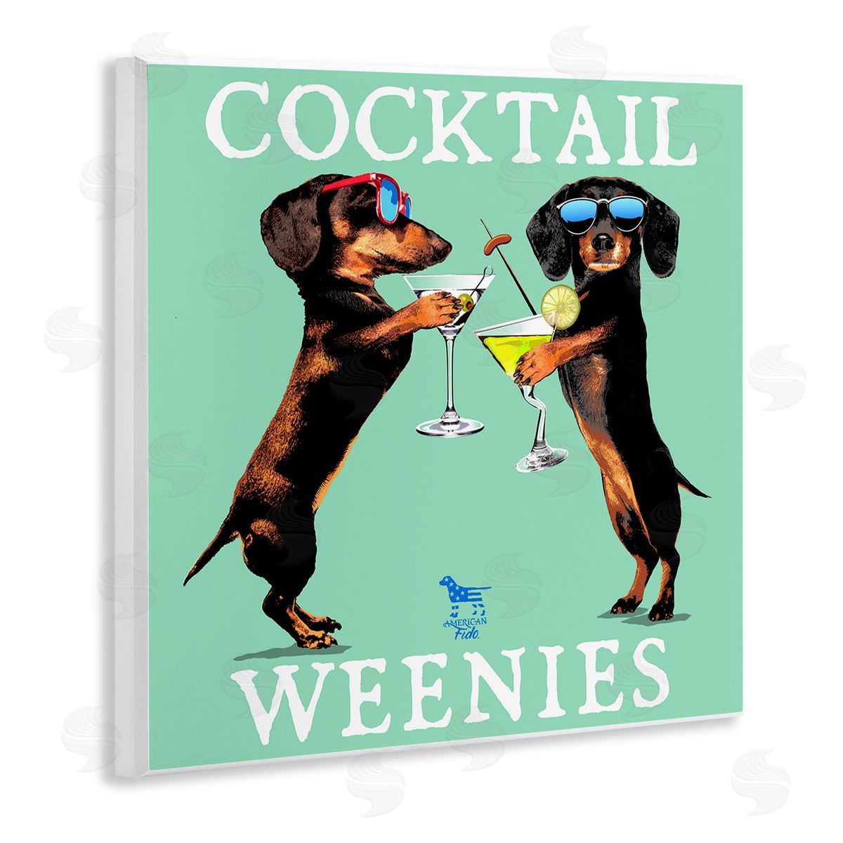 Flashy Cocktail Weenies Wood Plaque Wall Art, Home Decor by Jim Baldwin