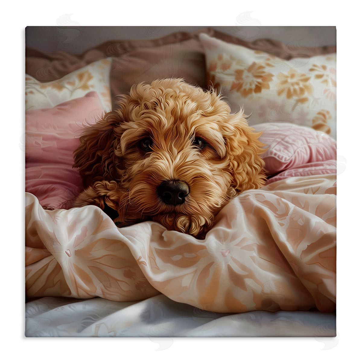 Nap Time Cuddling Pup Canvas Wall Art, Home Decor by Jim Baldwin