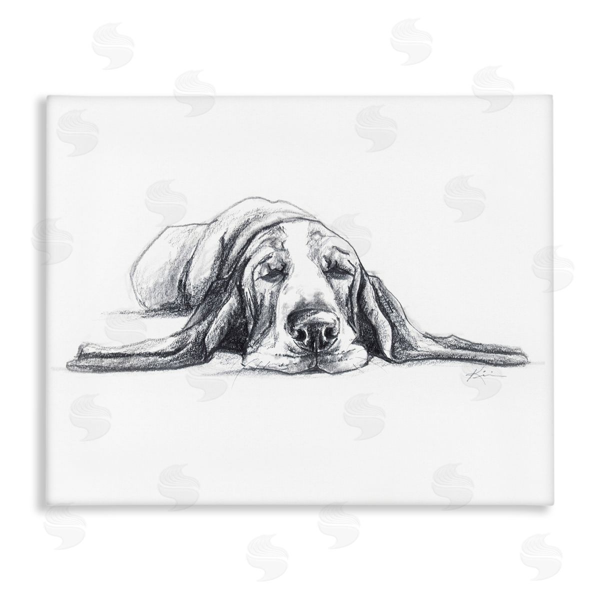 Bloodhound Pup Naptime Canvas Wall Art, Home Decor by Lindsay Kivi Fine Art