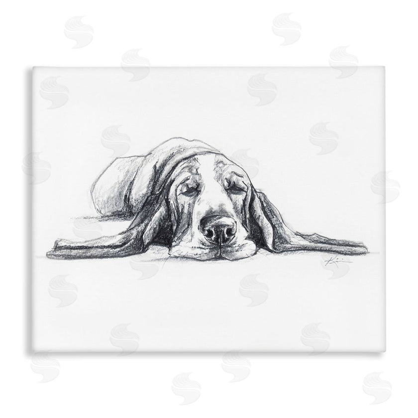 Lindsay Kivi Fine Art | Bloodhound Pup Naptime