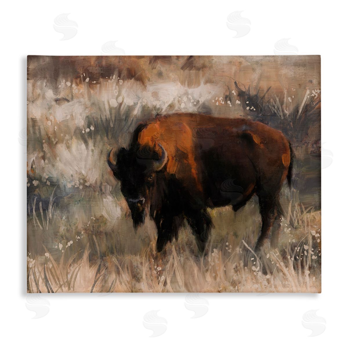 Bison on the Range Canvas Wall Art, Home Decor by Nina Blue