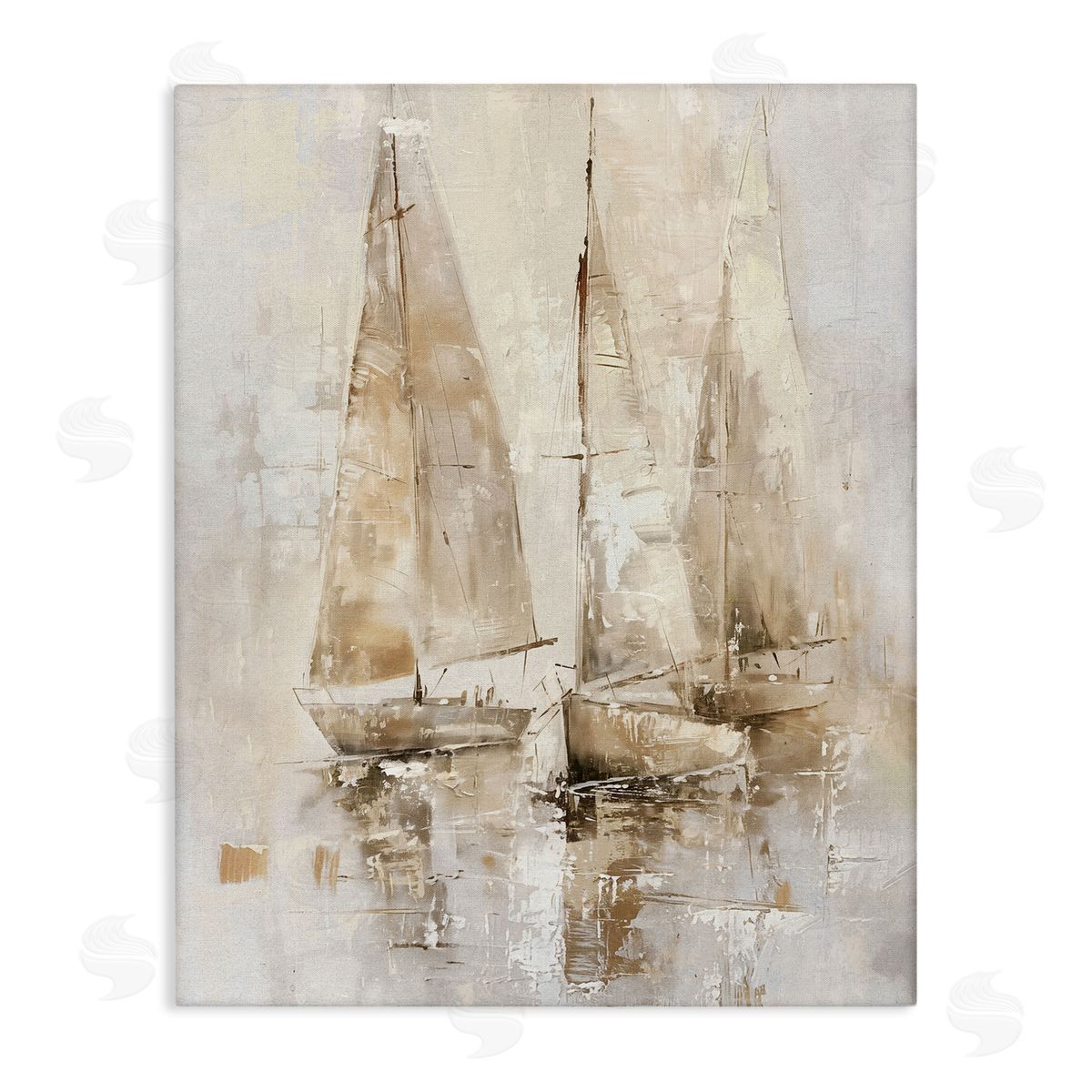 Neutral Sailing on Sea Canvas Wall Art, Home Decor by Nina Blue