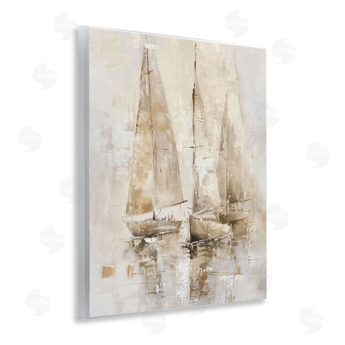 Neutral Sailing on Sea Wood Plaque Wall Art, Home Decor by Nina Blue